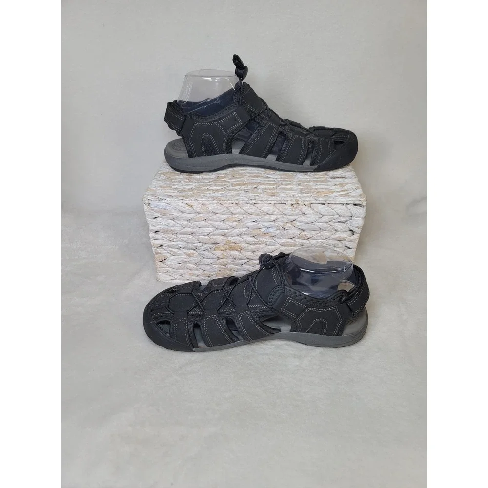 Khombu Fisherman Outdoor Hiking‎ Sandals Minimalist Camping Bungee Black Size 10